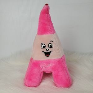 RARE Eiffel Tower Building Paris France Pink Mascot Souvenir Plush 10"